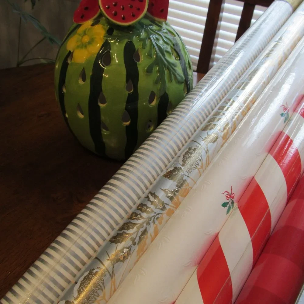 Vintage NEW Hallmark Wrapping Paper Holly Candy Cane ~ 5 Rolls New in Packages